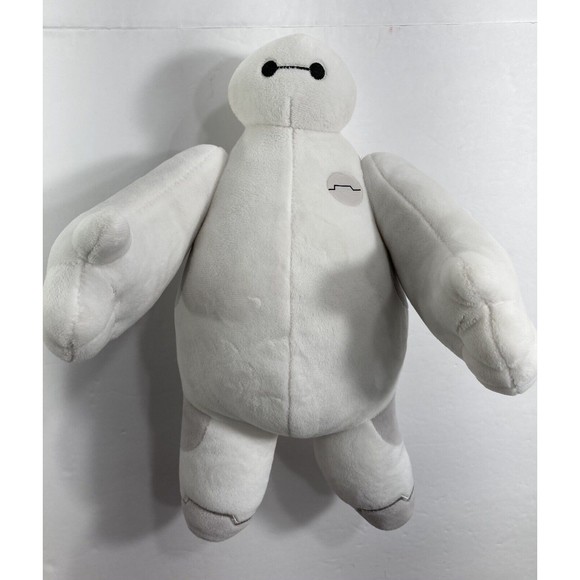 Disney Baymax 12" Big Hero 6 White Plush Toy Robot Jointed Shoulder Movable Arms - Picture 2 of 12